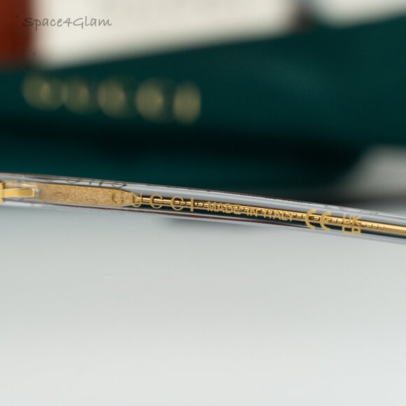 BRAND NEW Gucci GG0551O 013 Transparent Light Blue Demo Oval Unisex Eyeglasses - Picture 7 of 8